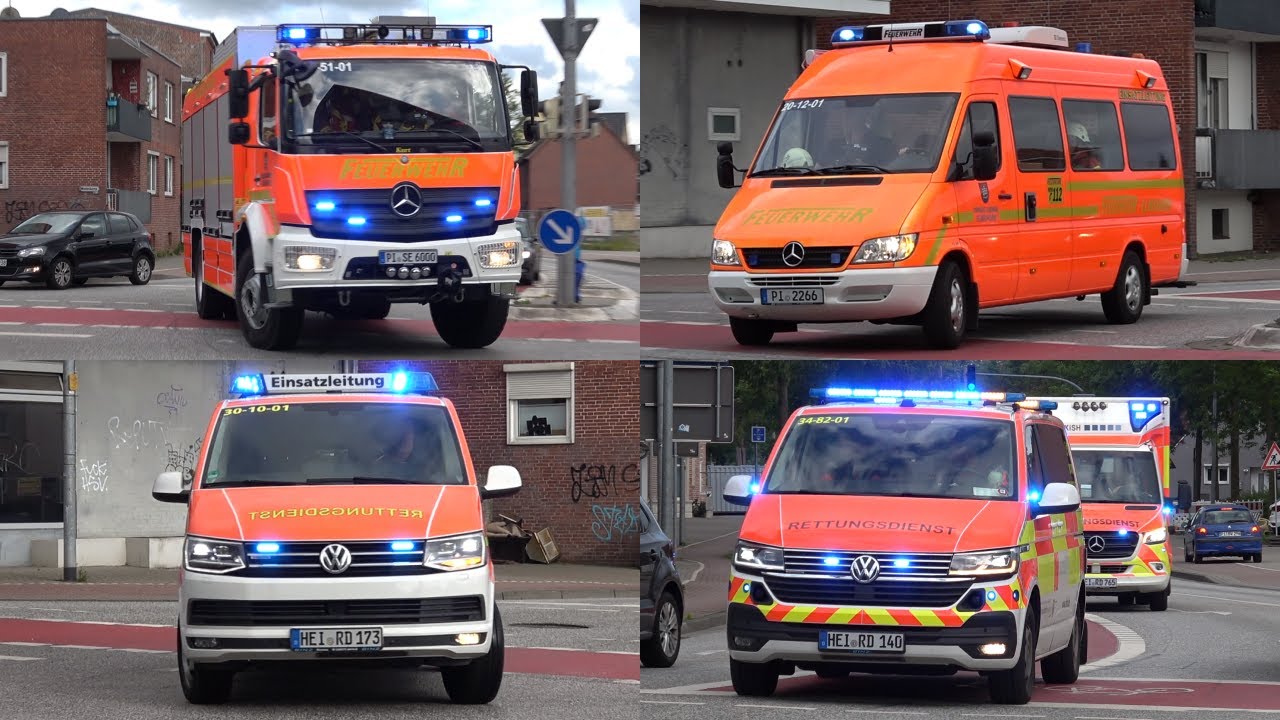 [PKW nach Frontalcrash im Graben | TH R 5 !] Einsatzfahrten zu schwerem Verkehrsunfall bei Elmshorn