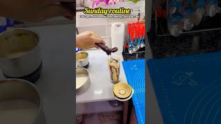 Sunday routine with working mom, special lunch, cake, and cold coffee #timeloop #shorts  #trending ￼