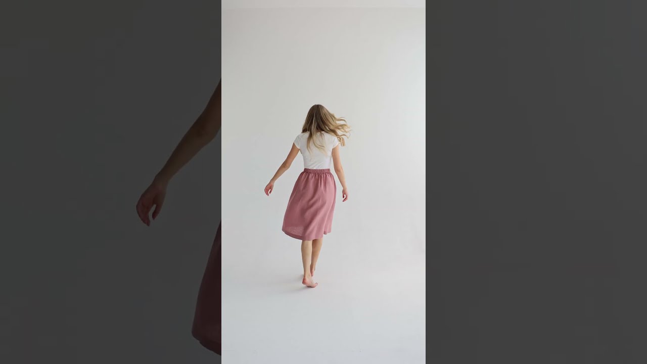 Linen skirt in pink color ❤️