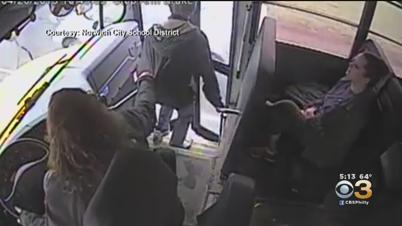 School Bus Driver Saves Student From Being Hit By Speeding Car - YouTube