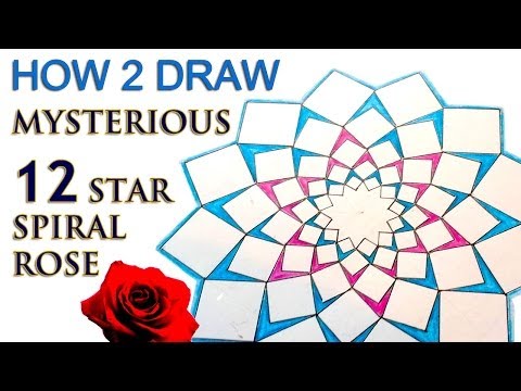 How 2 Draw Mandala - The 12 Star Spiral Rose - Sacred Geometry Tutorial