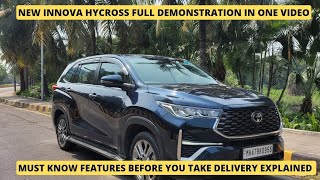 Toyota Innova Hycross all Features Explained| Must know features Hycross| More Video in Description