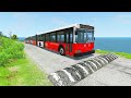 LONG BUS, SCHOOL BUS, TRUCKS Vs MASSIVE SPEED BUMPS - BeamNG.Drive
