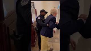 Senator Mitch McConnell takes a brutal fall in the Russell basement while being questioned