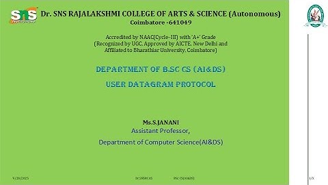 User DataGram Protocol | Computer Networks | SNS Institutions