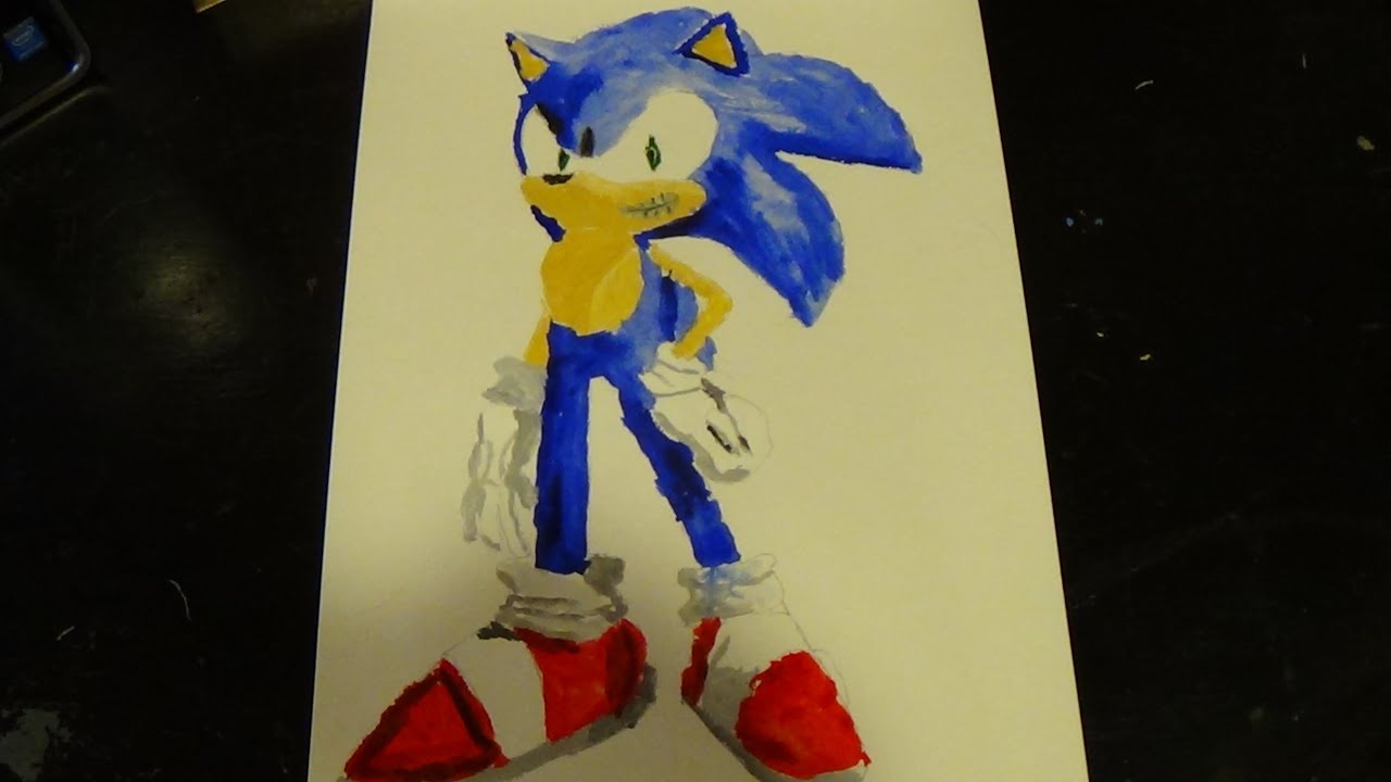 Speed Drawing/ Painting- Sonic the Hedgehog - YouTube