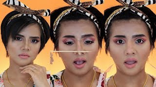 Asian Makeup Transformation Challenge | fake nose + V line with scotch tape