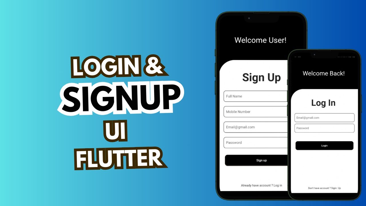 Login and Sign Up App UI In flutter - YouTube