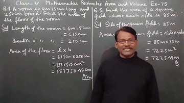 Class 5 Learning Mathematics Perimeter Area and Volume Ex 75 Part 2 By Manoj Prasad Karn.