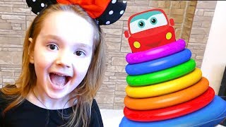 SoNikA and stories for children about Car toy and stacking ring