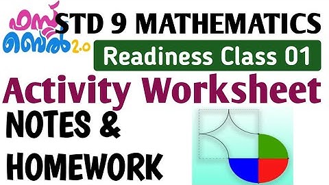 STD 9 Mathematics Class 1/First Bell 2 Readiness Class 1/SCERT Class 9 Mathematics/Worksheet