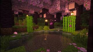 Minecraft Cherry Blossom Pond Ambience | 1 Hour Minecraft Music