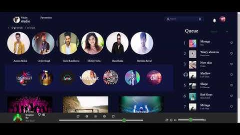 Music Player UI [Coding ninjas Major Project]
