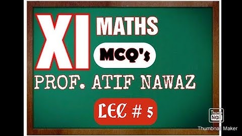 XI MATHS || MCQ