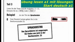 übung lesen a1 mit lösungen