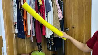 Stick a Dollar Store pool noodle into a wardrobe for this GENIUS idea!