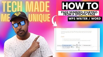 Page Numbers Starting From A Specific Page In wps office writer | wps office writer tutorial