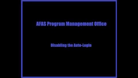 AFAS Auto Login Disable