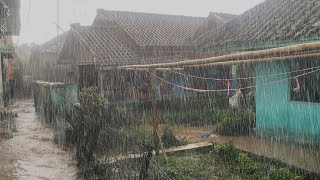 Afraid of Flooding! My Village Won't Stop Heavy Rain || Beautiful When It Rains || Ideal for Sleep