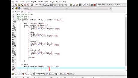 program in C to print a matrix in spiral form