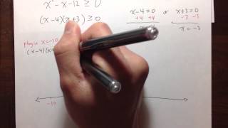 [GCC Math 101/120 Common Final Sample 1] (Q14.) Solving Quadratic Inequality and Graph