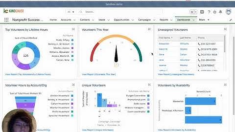 KindX Platform Salesforce Demo - Dashboards for Donors