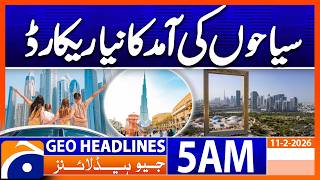 Dubai hits new record for tourist arrivals | Headlines Geo News 5 AM (11 Feb 2026)