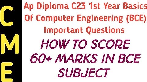 ap diploma 1st year BCE important questions| basics of computer engineering important questions|