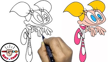 how to draw Dee Dee from Dexter