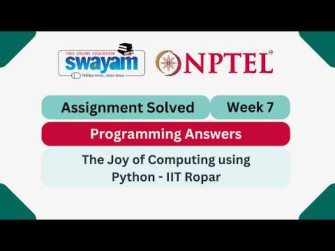 The Joy of Computing using Python Week 7 | Programming Answers || #nptel #nptel2026 #myswayam
