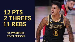 Kyle Kuzma 12 Pts 2 Threes 11 Rebs Highlights vs Golden State Warriors | NBA 20\/21 Season