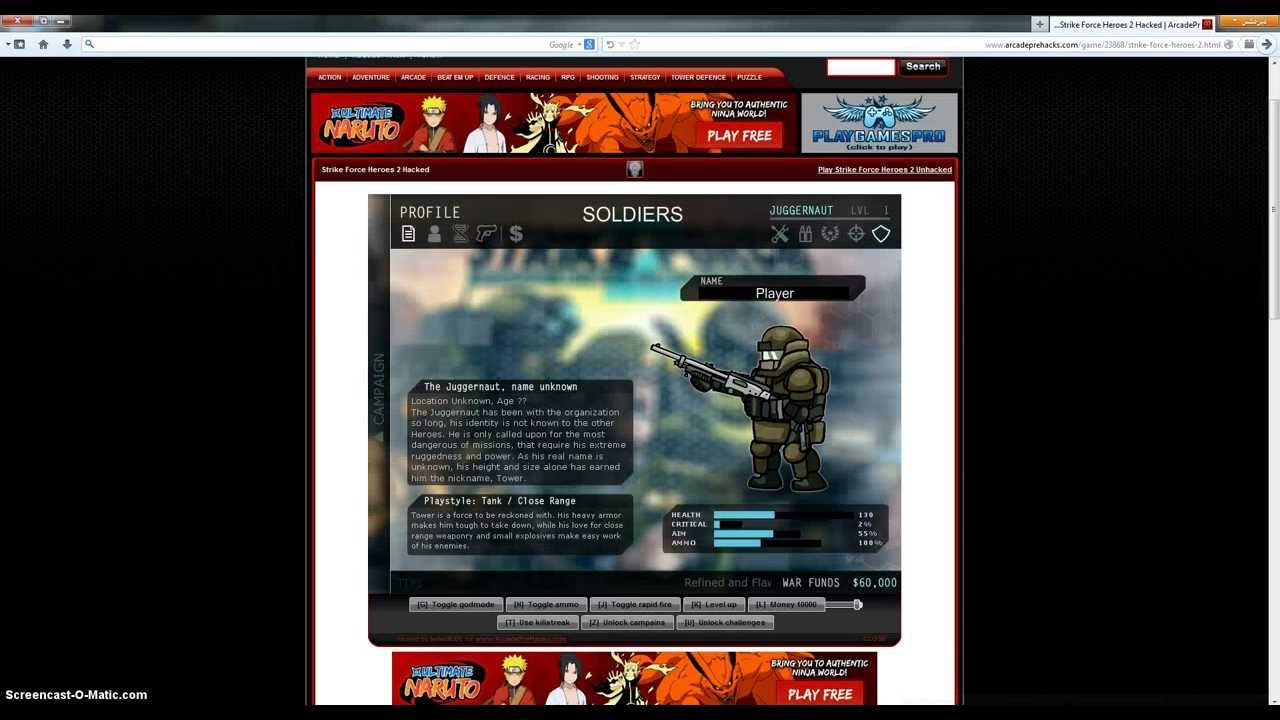 strike force heroes 2 hacked unblocked key hacks