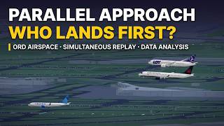 Three Jets, Three Runways: Who Lands First at O'Hare (3D Replay)
