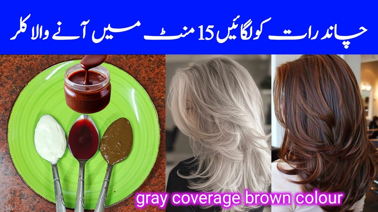 😲Dark brown hair colour chocolate brown colour at home grey coverage hair 100 % result 👌