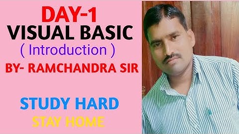 #visualBasic।। Introduction of Visual Basic।। By Prof. Ramchandra sir #Day1
