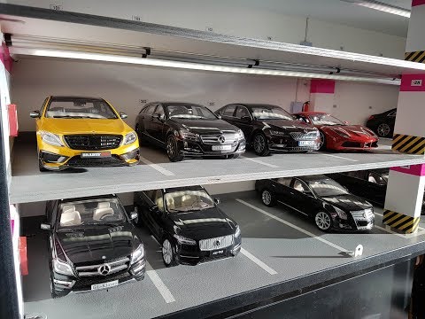 1:18 garage diorama + luxury black cars - YouTube