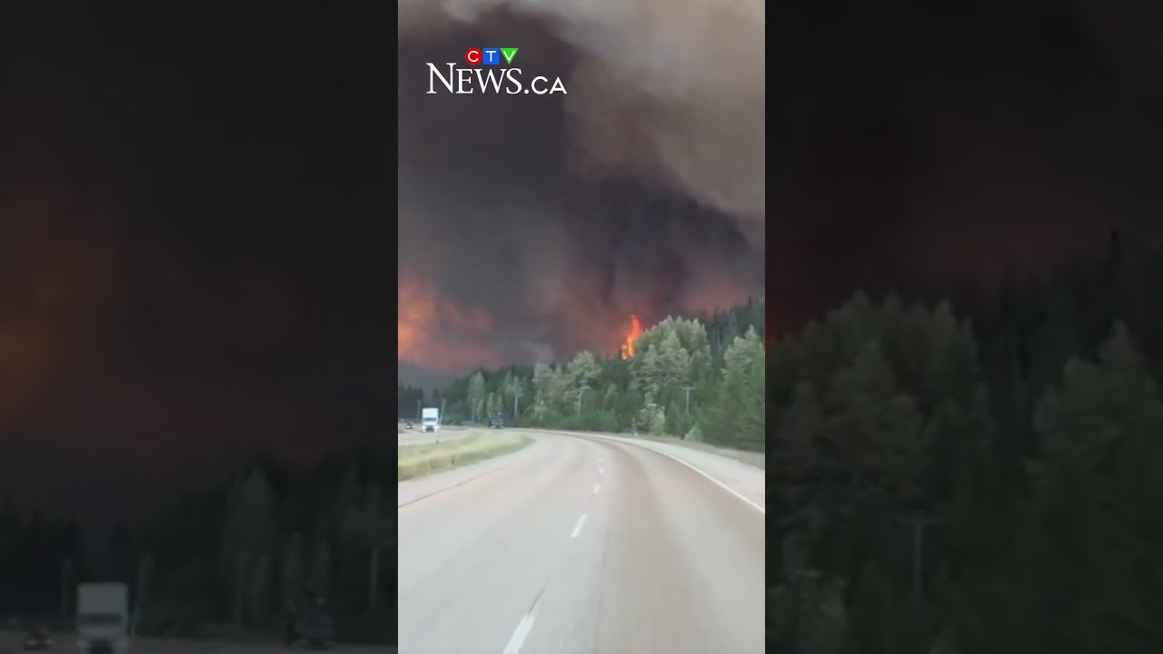 Wildfire closes major B C  Highway
