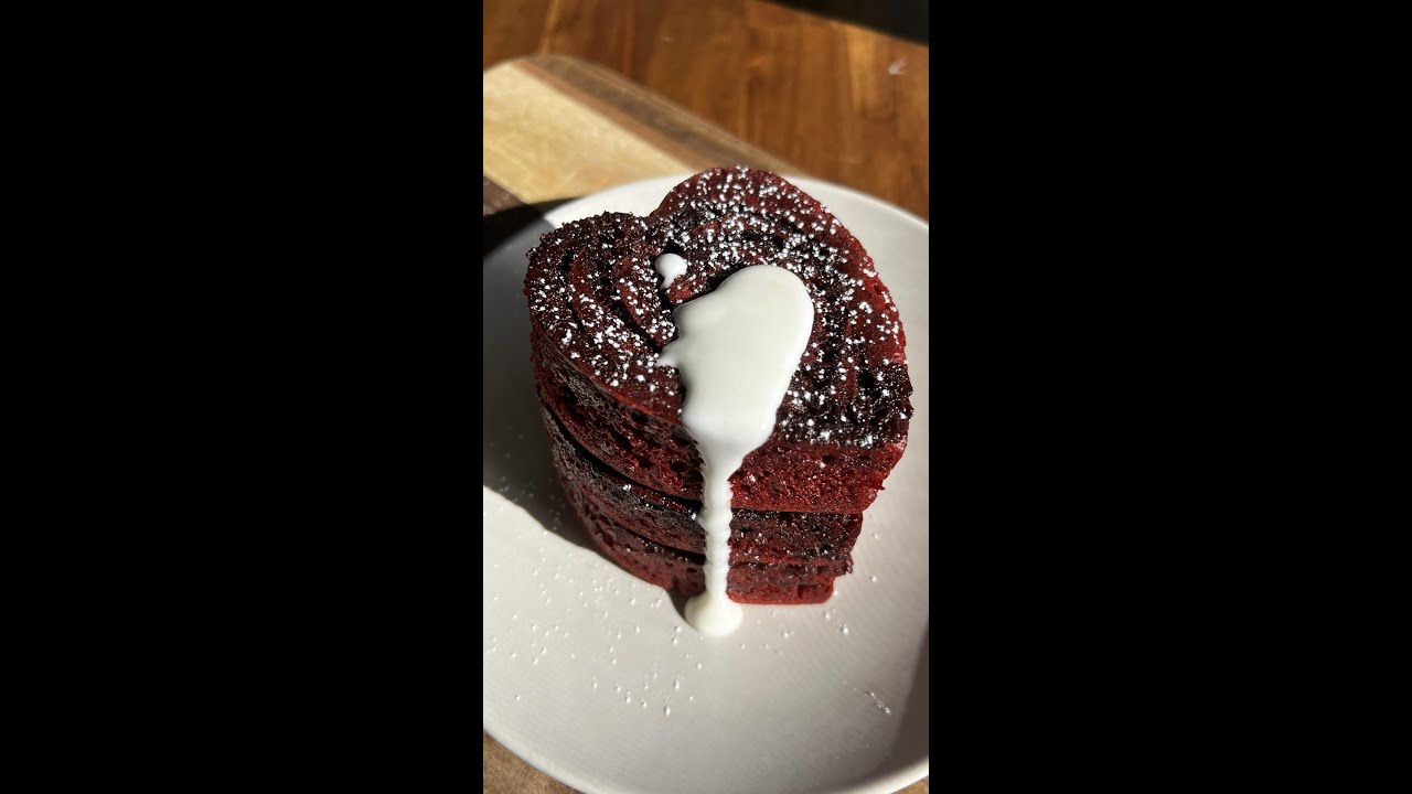 Cinnamon Swirl Red Velvet Pancakes