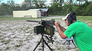 Carl demonstrating a controlled burst on the 1919A4 beltfed