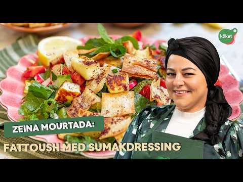 KRISPIG SALLAD MED HALLOUMI OCH SUMAKDRESSING