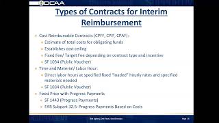 DCAA Billing Series Professional Billing Rates/Barriers to Payments from DCAA Perspective