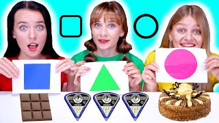 ASMR GEOMETRIC SHAPES Food Challenge! | Food Race By LiLiBu