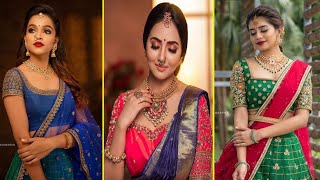 THIS BRAND REDEFINES HALF SAREE TREND, HALF SAREE LEHENGA STYLE FOR RECEPTION, ENGAGEMENT screenshot 1