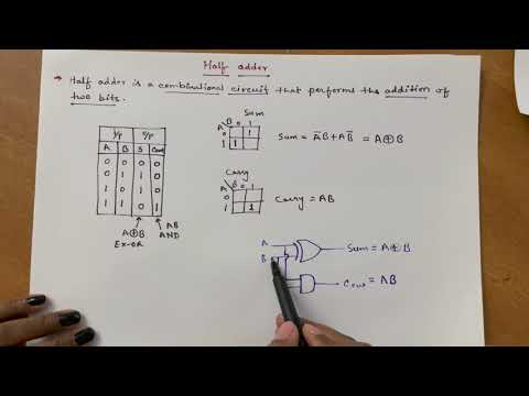Half adder / definition , truth table and circuit design