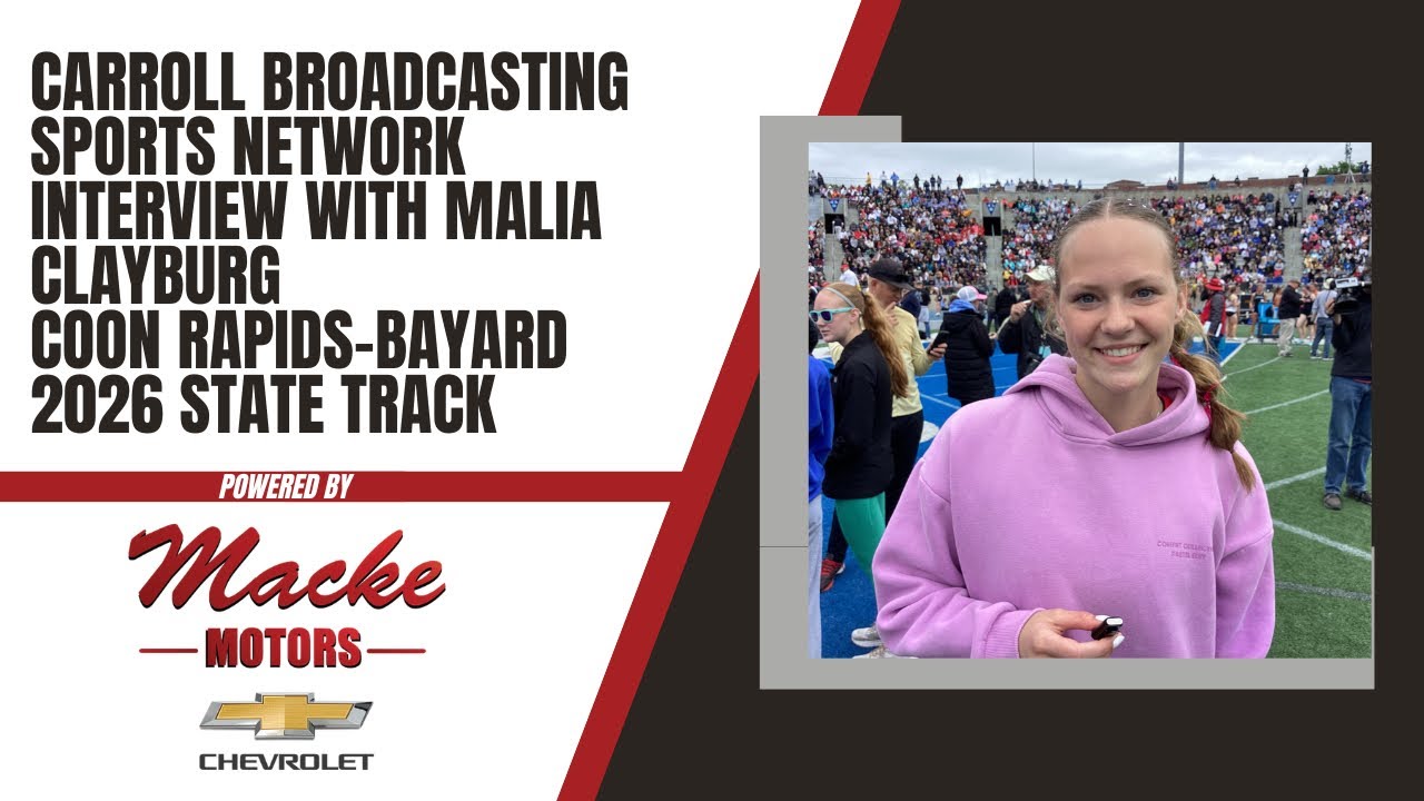 Carroll Broadcasting Sports Network interview with Malia Clayburg of CR-B at 2026 State Track