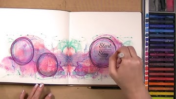 Art Journal Technique: Page Smooshing with Inktense Blocks | Mixed Media Art Journal With Me