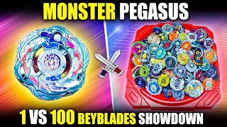 1 Vs 100 Beyblades Showdown | Samurai Pegasus Vs 100 Beyblades Battle