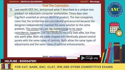 CAT EXAM 2019 | Critical Reasoning - Part 1 | ANIL NAIR CLASSES