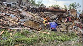 05-21-2024 Greenfield Iowa  - Woman rescued from tornado damage