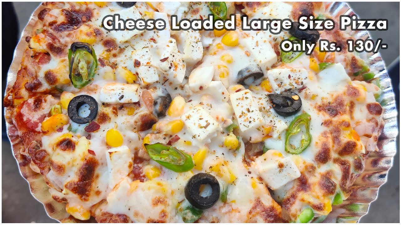 Cheese Loaded Large Size Pizza Only Rs. 130/- in Tilak Nagar l Delhi Street Food | INDIA EAT MANIA